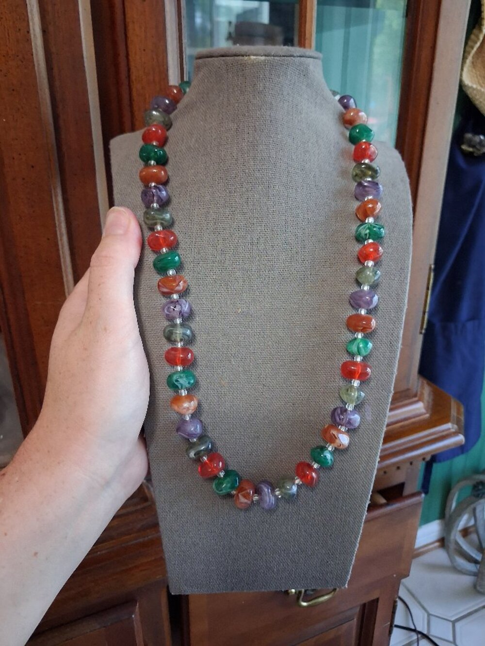 Colorful 22 inch beaded necklace